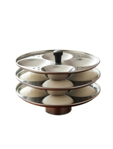 Image 2 of BLLUEX 3 Plates Stainless Steel Heavy Quality Idli Stand for 3 Liter Cooker | (12 Big Size idli Maker Stand Kitchen Tool 3 Plates, Silver)| Bigger Idli Size (12 IDLI)