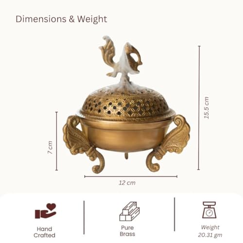 Image 4 of Ritualistic Sanchi Brass Loban Lamp
