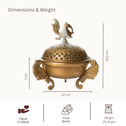 Image 4 of Ritualistic Sanchi Brass Loban Lamp