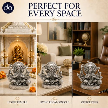 Image 5 of Dev Aastha 999 Silver Plated Panchmukhi Hanuman Idol for car & Home Decor - 5 Inch