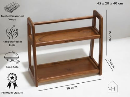 Image 5 of Vesta Homes Premium Solid Wood Home & Kitchen Organizer Freestanding Tiered Shelf Rack