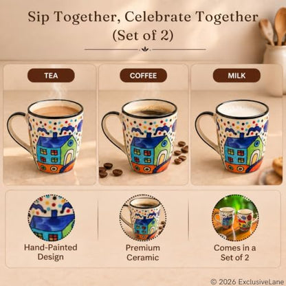 Image 5 of ExclusiveLane The Hut Jumbo Cuppas Ceramic Coffee Mugs Set of 2 (270 ml)