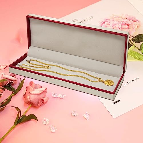 Image 4 of atorakushon Satin Long Chain Box Jewellery Organizer Locker Box Maroon 4 Pieces