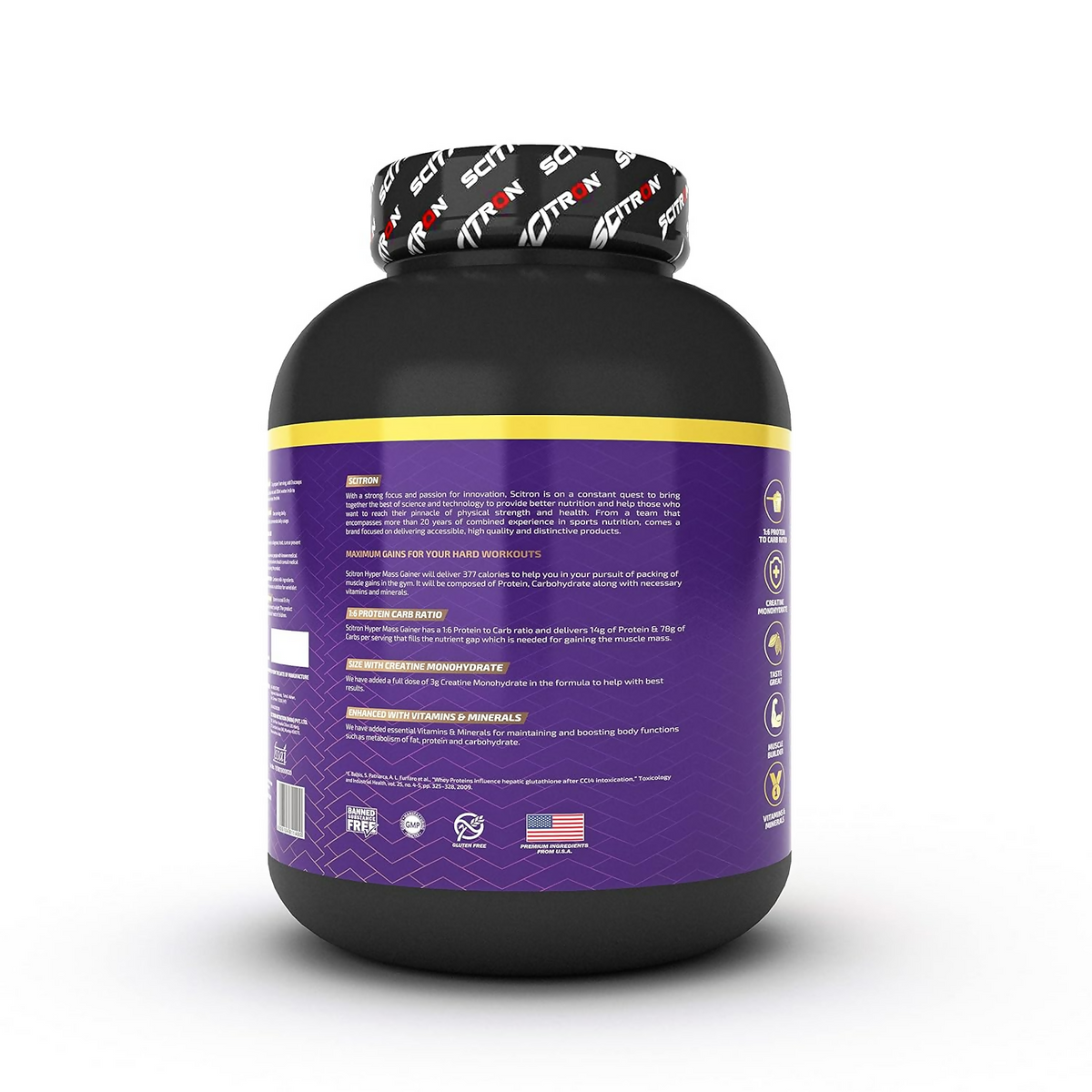 Image 2 of Scitron Nitro Series Hyper Mass Gainer Milk Chocolate