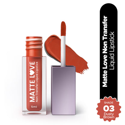 Image 1 of 5 ml / Pack of 1 for the product Hilary Rhoda Matte Love Non Transfer Liquid Lipstick - Dusty Brown 03