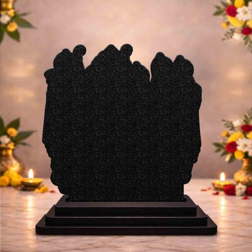 Image 2 of Ram Darbar Wooden MDF Printed Idol with Stand, 4 x 5 Inch, Pooja Room Decor, Home Temple Mandir Decoration, Religious Gift