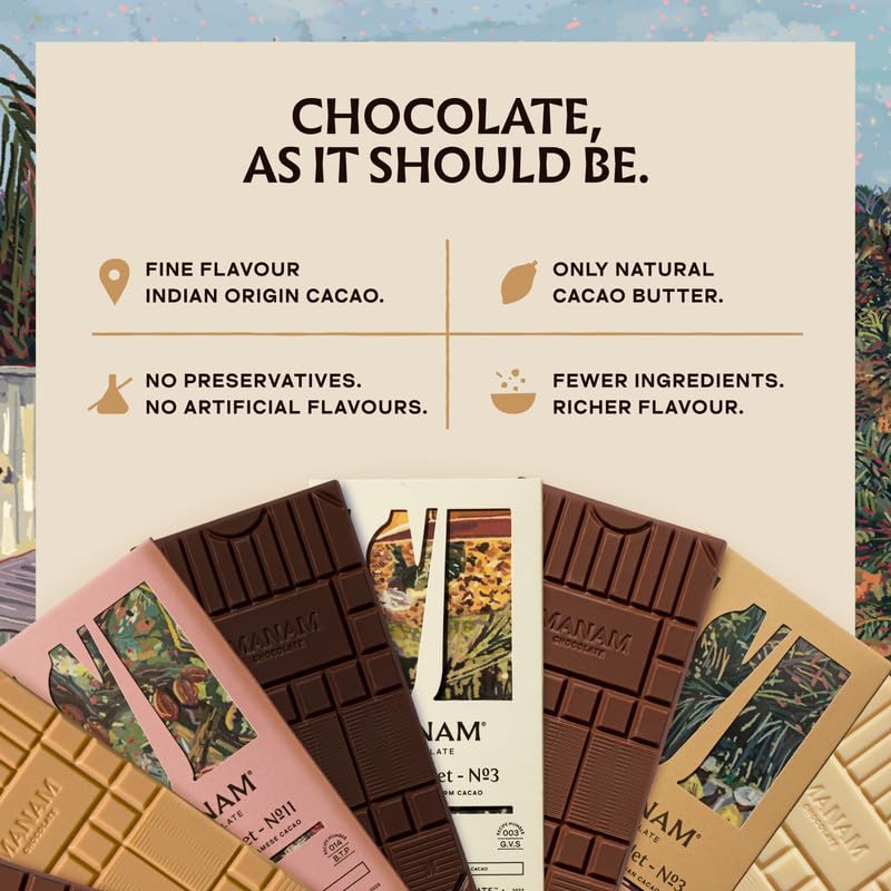 Image 6 of Manam Chocolate Sugar Preference - Sweetened With Jaggery, 60% Dark - 80g