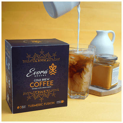 Image 3 of Evora Greens Cold Brew Coffee Bean Bag (50gm Each) Turmeric Fusion