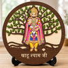 Image 1 of Default Title for the product Khatu Shyam Ji Table Top Wooden Idol/Murti for Mandir Decoration, Office Desk & Festive Gift - 5x5 Inch