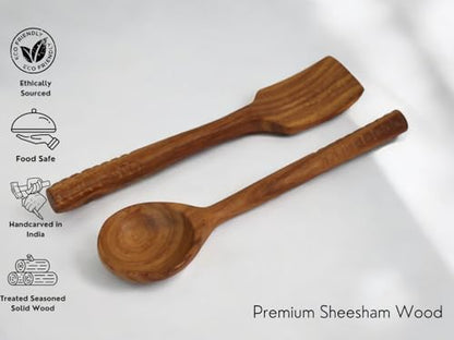 Image 2 of Vesta Homes Sheesham Wood Premium Spoon Set of 2