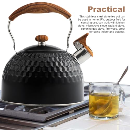Image 6 of Supvox Whistle Kettle 2.5L Stainless Steel for Gas Stove, Black