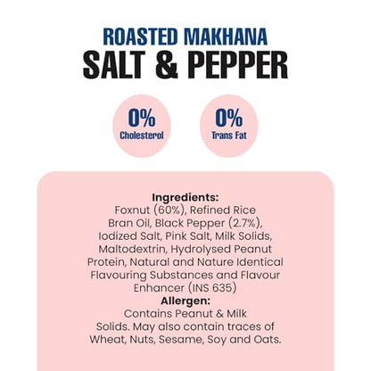 Image 6 of Heeva Roasted Makhana Foxnut Salt n Pepper Flavour 100g Pack of 4