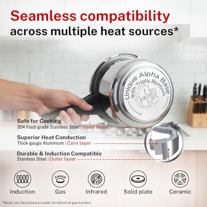Image 6 of Prestige 1.5 Litre Stainless Steel Pressure Cooker