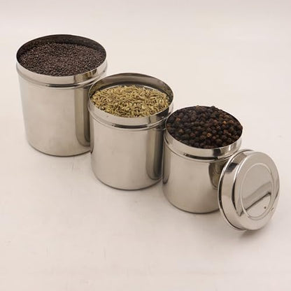 Image 3 of Spillbox Stainless Steel Utensil Vertical Canisters Storage Container Set of 3