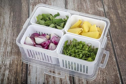 Image 5 of HomeWiz Fridge Storage Containers 2000ml 4-Grid