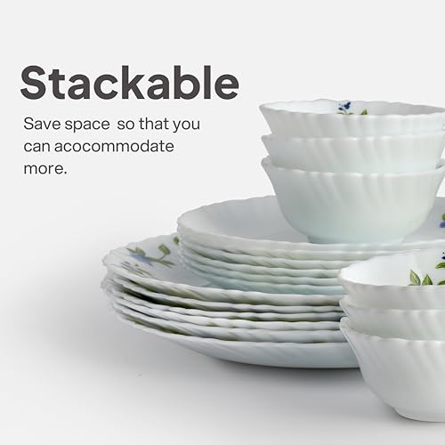 Image 5 of Cello Opalware Dazzle Series Moon Rose 35 Piece Dinner Set