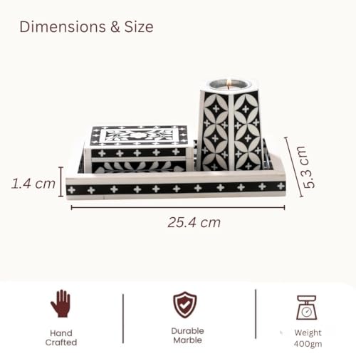 Image 3 of Ritualistic Artistic Bakhoor Set, Incense Holder With Storage Box & Multipurpose Tray, Black