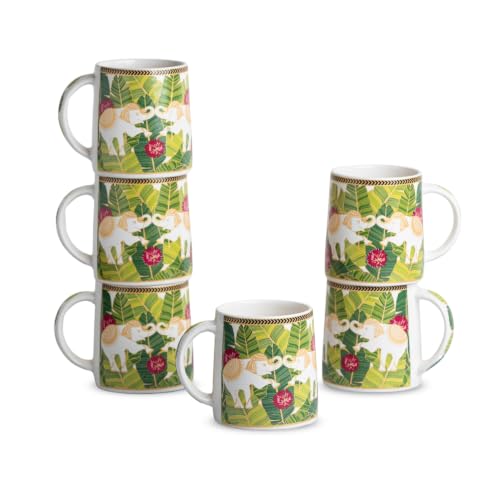 Image 2 of ExclusiveLane Gaj Bagh Decal Ceramic Coffee Mugs Set of 6 330 ml