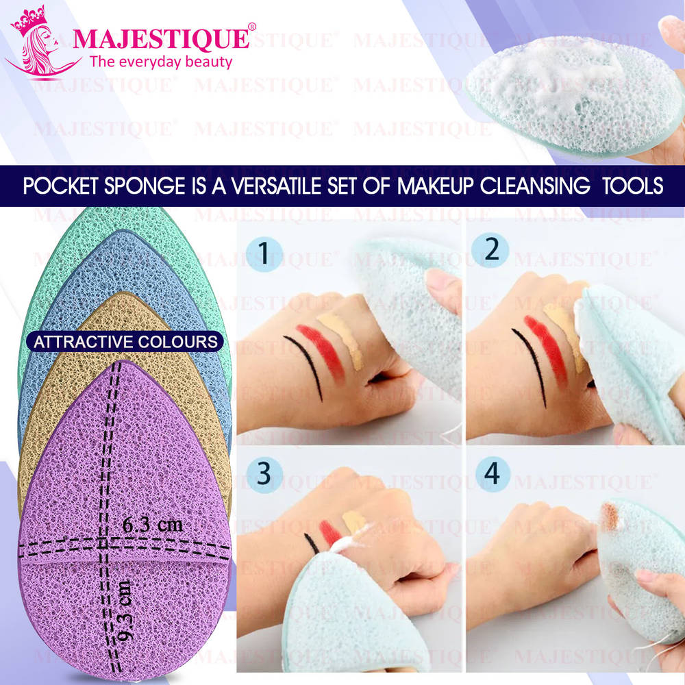 Image 3 of Majestique Facial Head Band, Dual Sided Silicone Brush With Makeup Remover Sponge