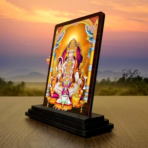 Image 3 of 4x5 Inch Maa Lakshmi Wooden Idol with HD Print | Premium Temple Desk & Temple Decor