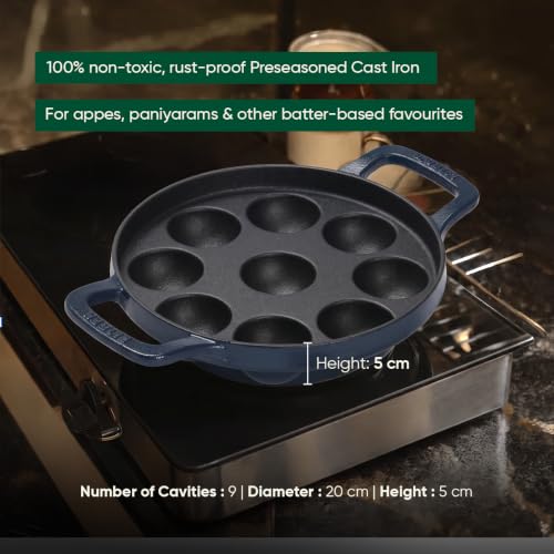 Image 4 of Ember Cookware Pre-Seasoned Cast Iron Appe Pan 20 cm with Glass Lid