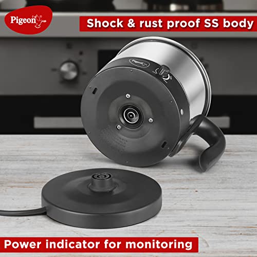 Image 7 of Pigeon Kessel Multipurpose Kettle (12173) 1.2 litres with Stainless Steel Body, used for boiling Water and milk, Tea, Coffee, Oats, Noodles, Soup etc. 600 Watt (Black & Silver)