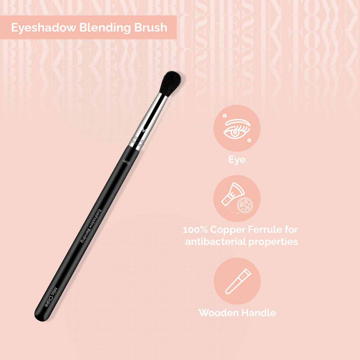 Image 3 of Miss Claire M10 - Eyeshadow Blending Brush - Chrome