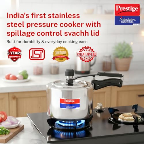 Image 2 of Prestige 3 Litre Stainless Steel Nakshatra Essential Svachh Inner Lid Pressure Cooker