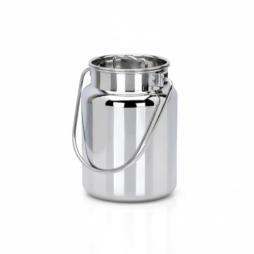 Image 4 of KC Stainless Steel Milk Can with Lid, 1000 ml Capacity