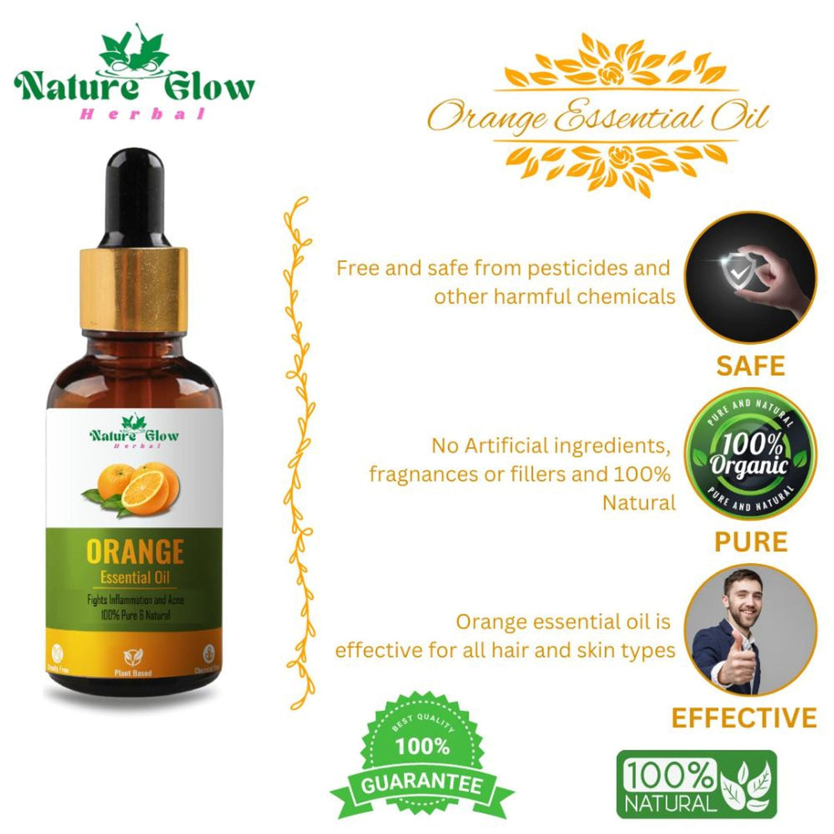 Image 2 of Nature Glow Herbal Orange Essential Oil
