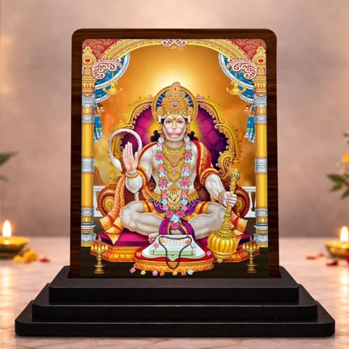 Image 1 of Default Title for the product 4x5 Inch Maa Lakshmi Wooden Idol with HD Print | Premium Temple Desk & Temple Decor