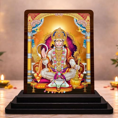 Image 1 of Default Title for the product 4x5 Inch Maa Lakshmi Wooden Idol with HD Print | Premium Temple Desk & Temple Decor