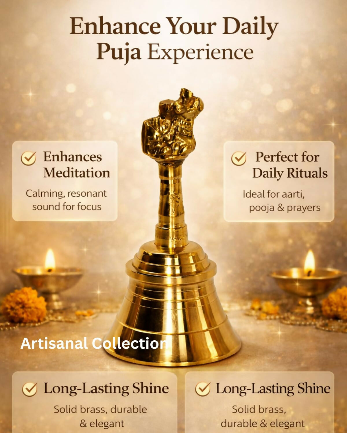 Image 5 of Brass Bell for Pooja Room