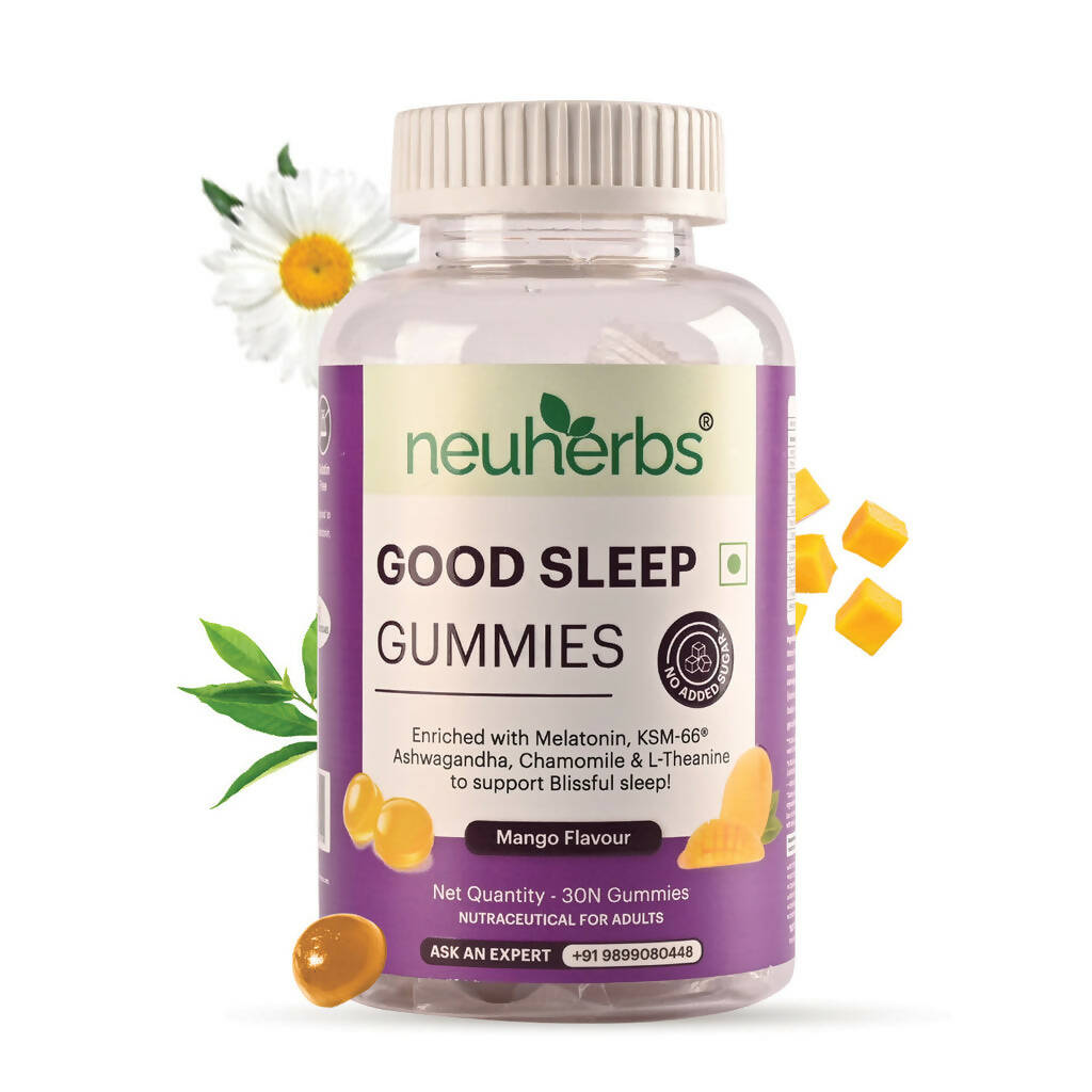 Image 1 of 30 gummies for the product Neuherbs Good Sleep Gummies (No Added Sugar) - Mango Flavor