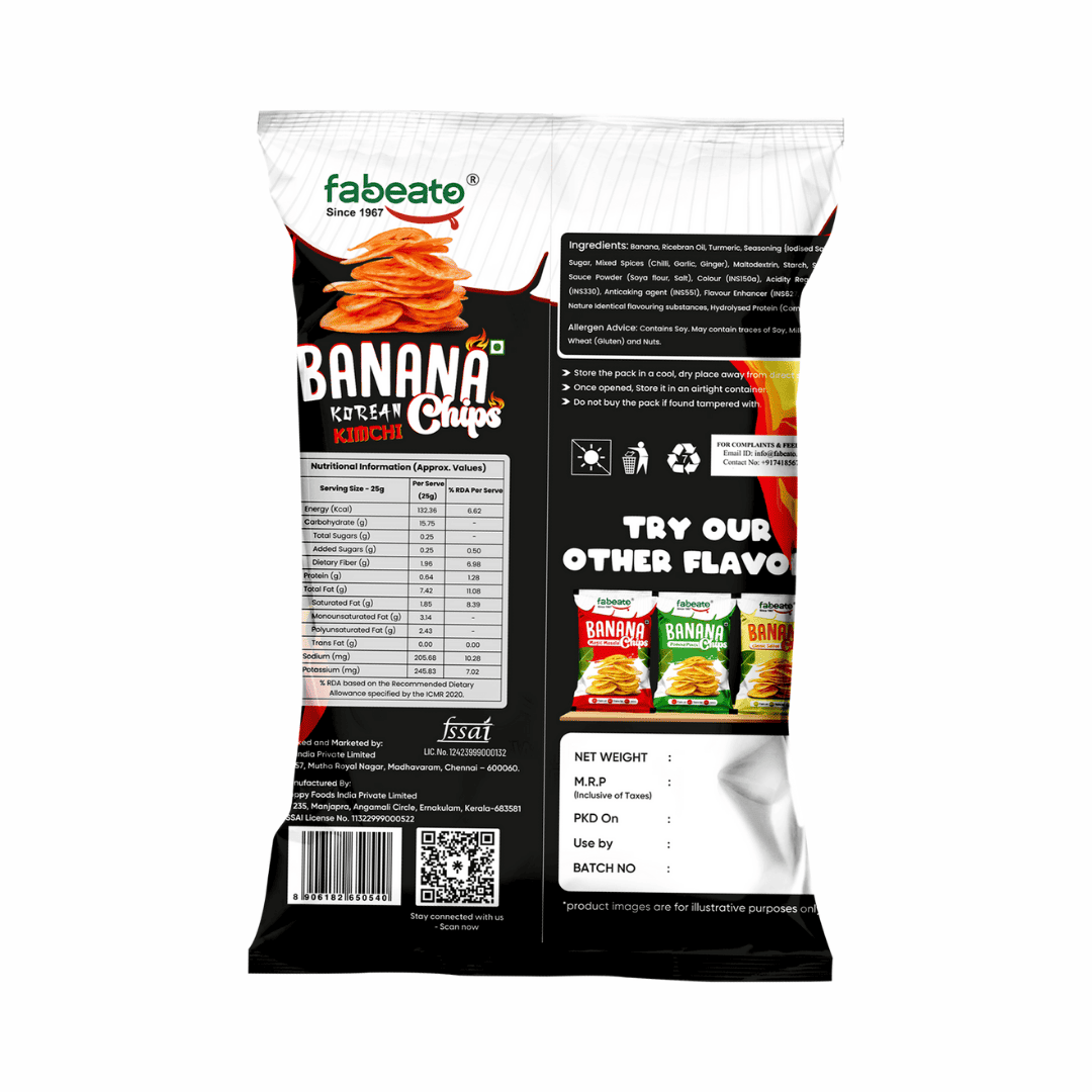 Image 7 of Fabeato Korean Kimchi Flavor Banana Chips (60g)