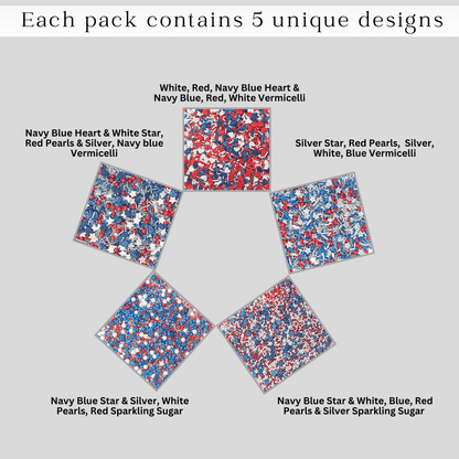 Image 2 of Confect Mix Heart & Star Patriotic Sprinkles