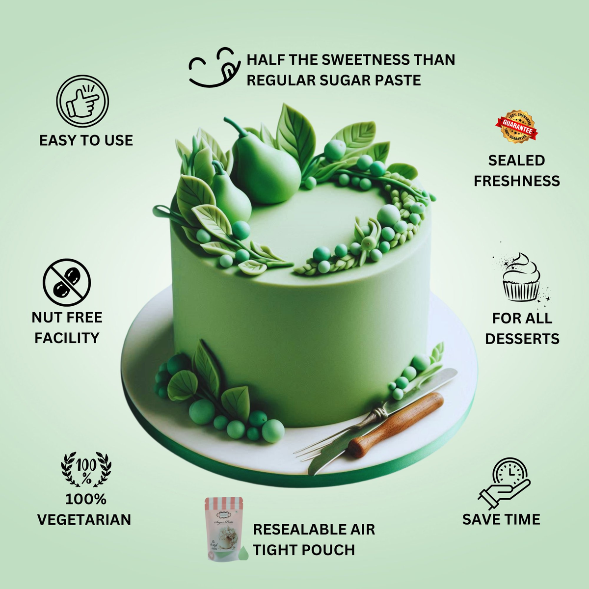 Image 3 of Confect Pea Green Fondant | Edible Sugarpaste