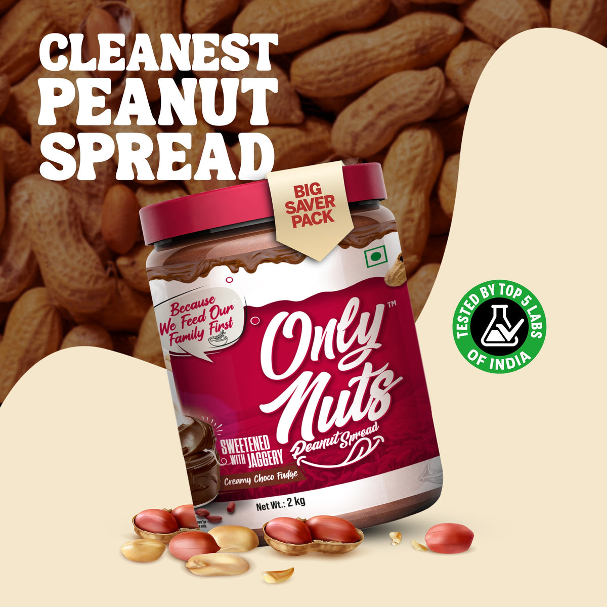 Image 2 of Doctor's Choice ONLY NUTS - Peanut Spread Creamy Choco Fudge
