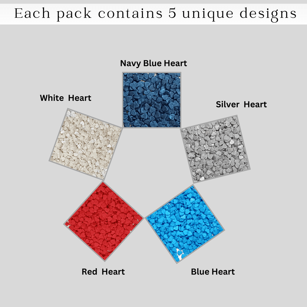 Image 2 of Confect Heart Sprinkles | Captain's Colors Patriotic Sprinkles