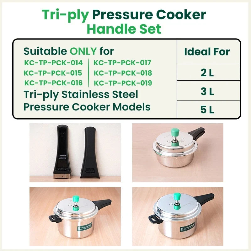 Image 4 of The Indus Valley Triply Outer Lid Pressure Cooker Body & Lid Handle Set -2.0L, 3.0L & 5.0L