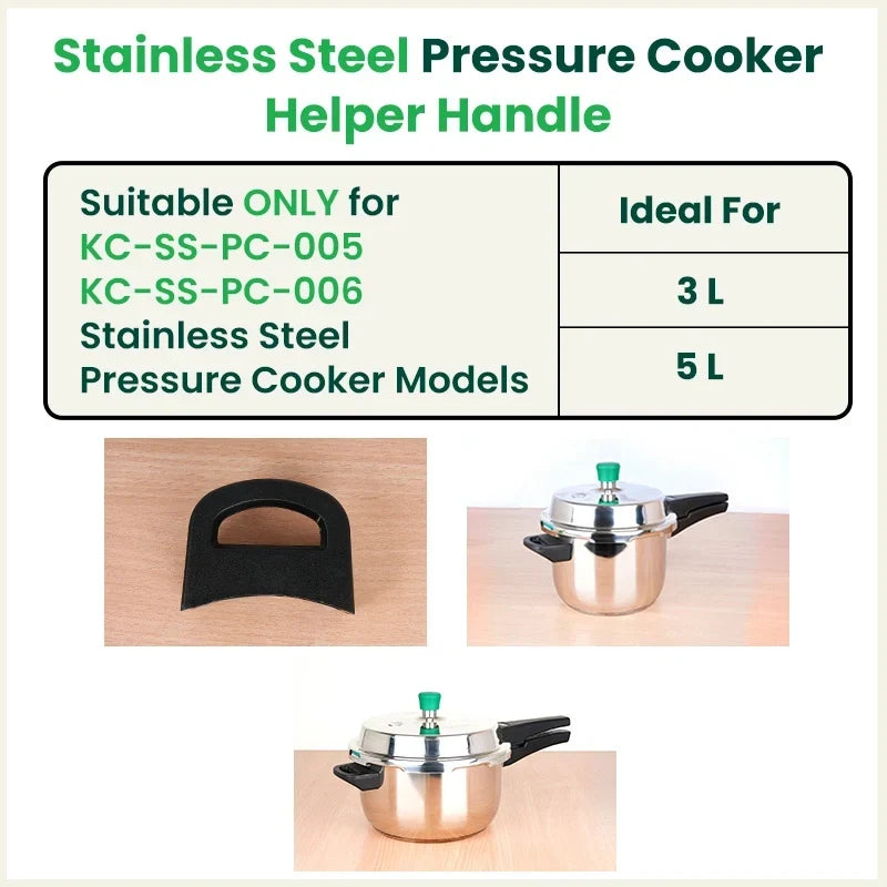Image 3 of The Indus Valley 3.0L & 5.0L Stainless steel Outer Lid Pressure Cooker Helper Handle