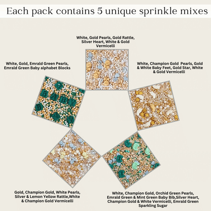 Image 2 of Confect Baby Shower Sprinkles | Gender Reveal Sprinkles Pack of 5 (BABY SHOWER -02)