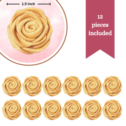 Image 2 of Confect Champagne Gold | Edible Metallic Sugar Roses Topper