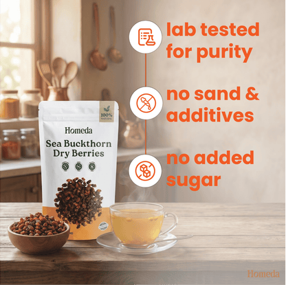 Image 5 of Homeda Sea Buckthorn Dry Berry Organic (Omega 3, Vitamin Rich)