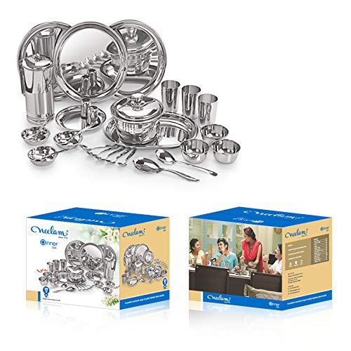 Image 4 of neelam Stainless Steel 22 Gauge 55 Pieces Premium Dinner Set
