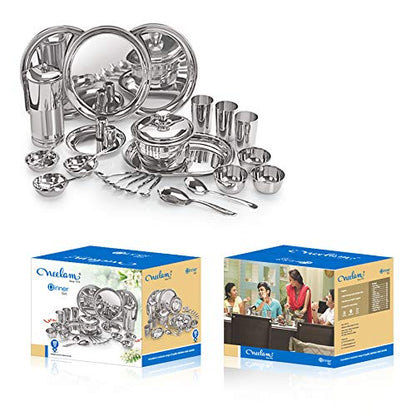 Image 4 of neelam Stainless Steel 22 Gauge 55 Pieces Premium Dinner Set