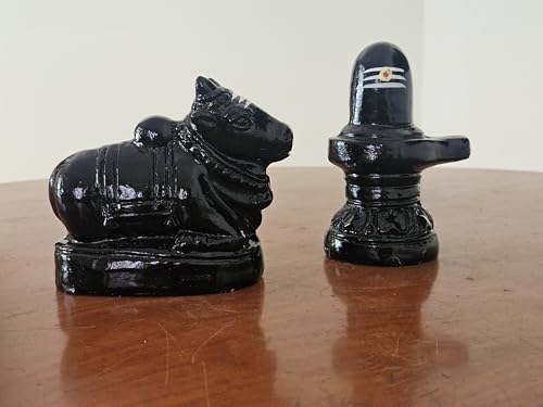 Image 1 of Small for the product Breeze Handicrafts Paper Mache Nandi Lingam Set for Bommala kolu, Golu Dolls, Navratri Decoration, Traditional Gift