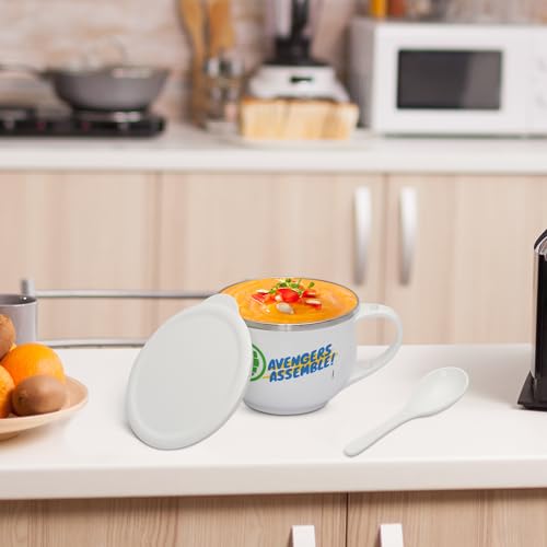 Image 4 of Jaypee Plus Stainless Steel Disney Printed Souptok Prime Soup Bowl With Lid & Spoon 700 Ml