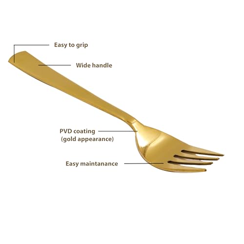 Image 3 of Putrika Spillbox Traditional Stainless Steel Gold Fork 14cm