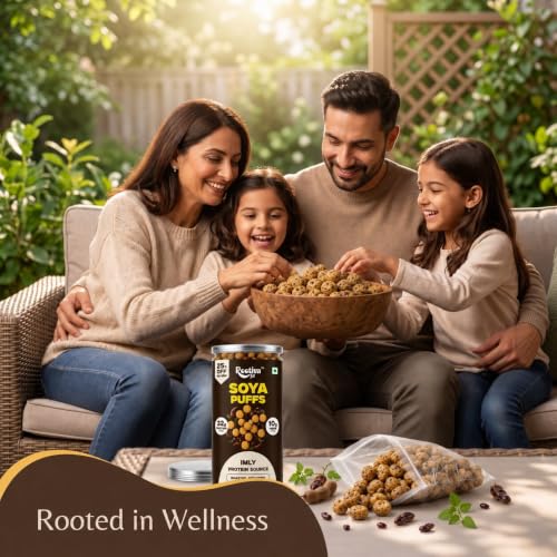 Image 5 of ROOTIVAFIT Soya Puffs Imly Flavour, Roasted Not Fried, High Protein Snack with Jowar and Soya Flour, 90g, Pack of 4